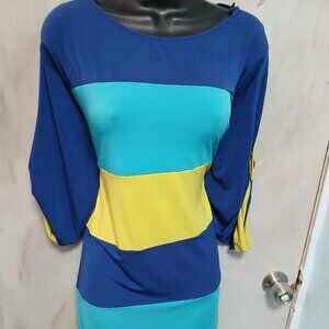 Chaya Colorblock Dress💛🩵💙